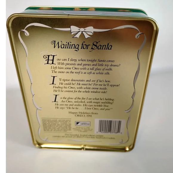 Vintage Collector Tin Christmas Cookies/Candy Oreo “Unlock the Magic” 1991 - Picture 5 of 9
